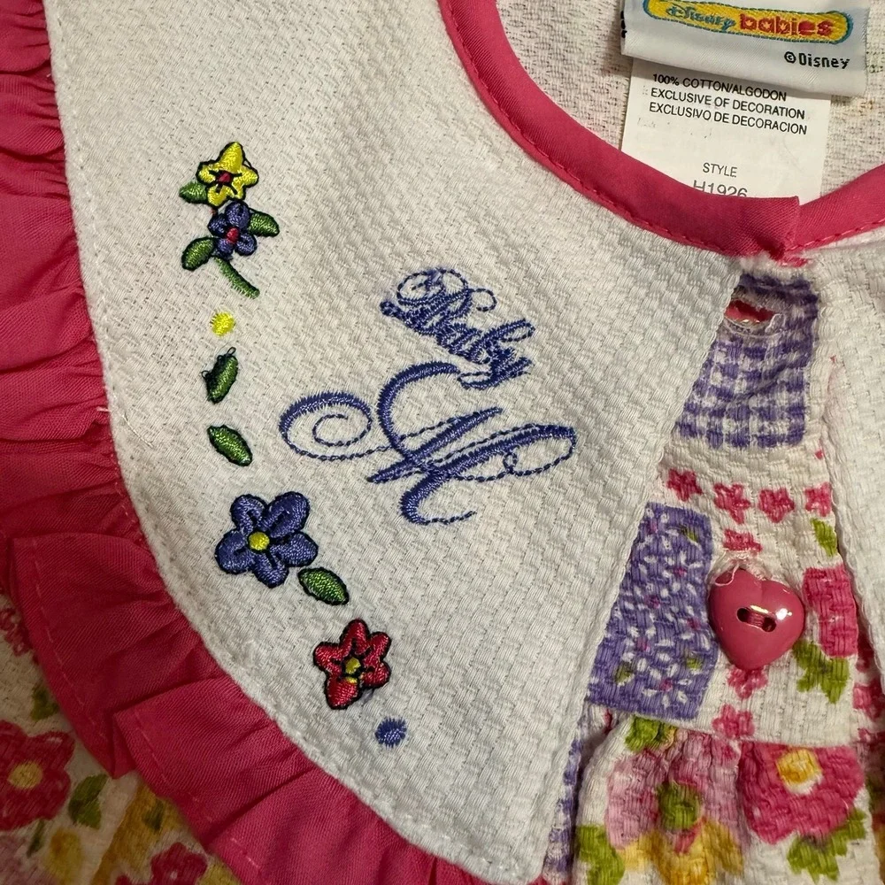 Disney baby‎ Minnie Mouse 3 piece outfit shirt diaper cover headband 6/9 m NEW